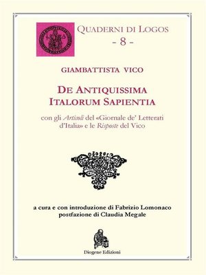 cover image of De antiquissima italorum sapientia